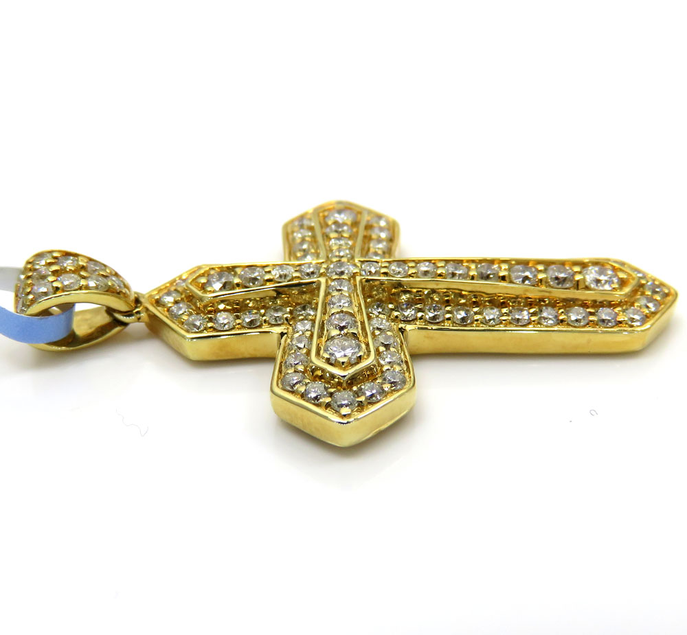 14k yellow or white gold diamond sword cross 0.85ct