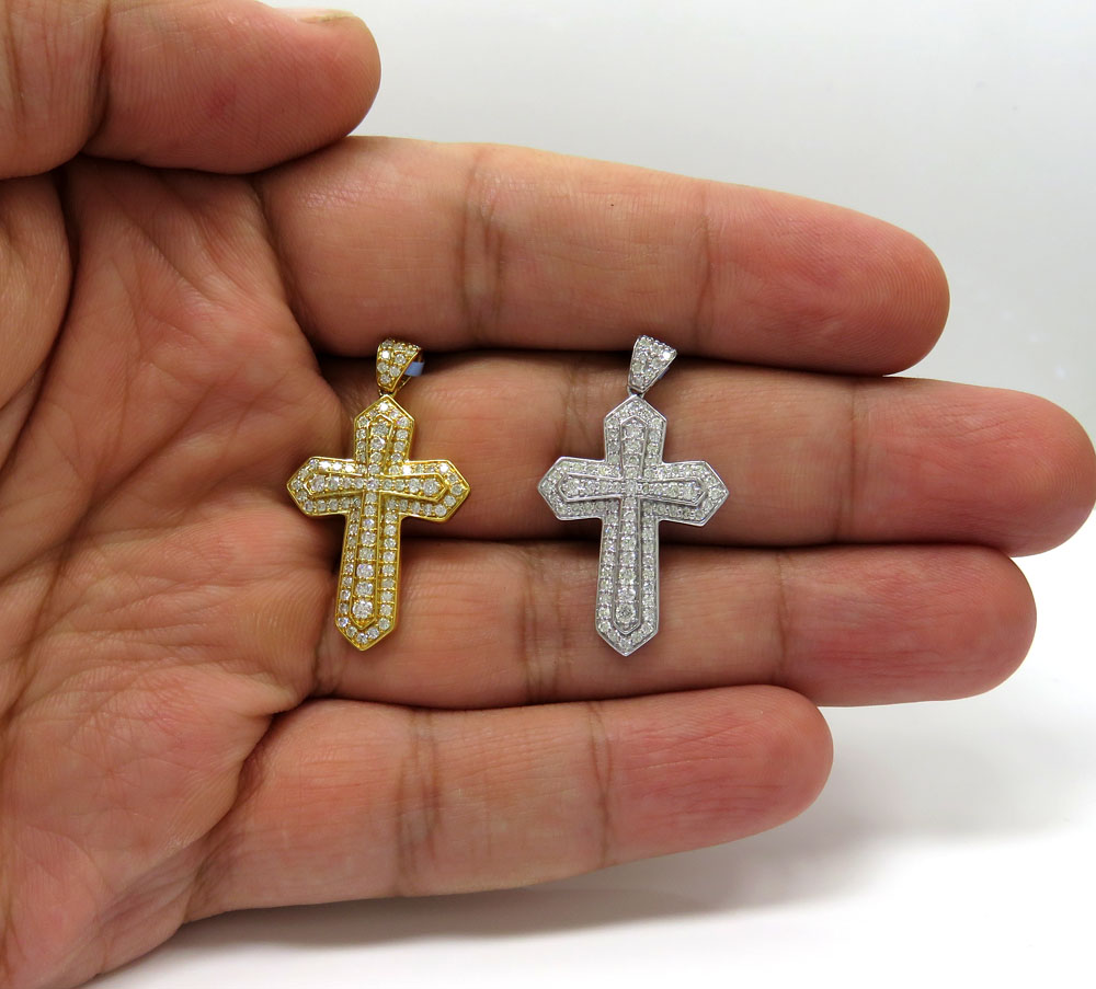 14k yellow or white gold diamond sword cross 0.85ct