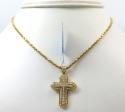 14k yellow or white gold diamond sword cross 0.85ct