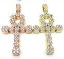 14k yellow or rose gold fancy diamond ankh cross 2.67ct