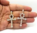 14k yellow or rose gold fancy diamond ankh cross 2.67ct