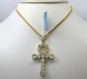 14k yellow or rose gold fancy diamond ankh cross 2.67ct