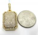 14k yellow gold fully iced diamond octagon pendant 2.70ct
