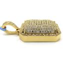14k yellow gold fully iced diamond octagon pendant 2.70ct