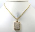 14k yellow gold fully iced diamond octagon pendant 2.70ct