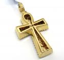 14k yellow or white gold diamond cuban cross 1.48ct