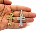 14k yellow or white gold diamond cuban cross 1.48ct
