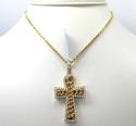 14k yellow or white gold diamond cuban cross 1.48ct