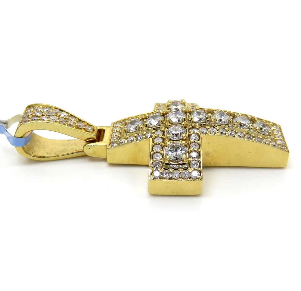 14k yellow or white gold diamond boxed arch cross 2.40ct