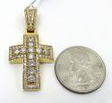14k yellow or white gold diamond boxed arch cross 2.40ct