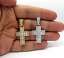 14k yellow or white gold diamond boxed arch cross 2.40ct