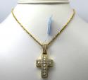 14k yellow or white gold diamond boxed arch cross 2.40ct