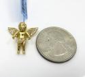 14k yellow white or rose gold mini diamond baby cherub pendant 0.11ct