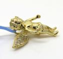 14k yellow white or rose gold mini diamond baby cherub pendant 0.11ct