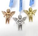 14k yellow white or rose gold mini diamond baby cherub pendant 0.11ct