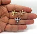 14k yellow white or rose gold mini diamond baby cherub pendant 0.11ct