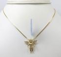 14k yellow white or rose gold mini diamond baby cherub pendant 0.11ct