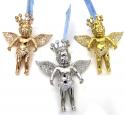 14k yellow white or rose gold crowned diamond baby cherub pendant 0.48ct