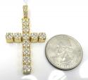 14k yellow gold large diamond 11 cluster cross 1.96ct