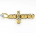14k yellow gold large diamond 11 cluster cross 1.96ct