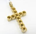 14k yellow gold large diamond 11 cluster cross 1.96ct