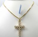 14k yellow gold large diamond 11 cluster cross 1.96ct
