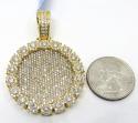 14k yellow gold fully iced large medallion pendant 7.39ct