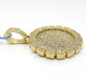 14k yellow gold fully iced large medallion pendant 7.39ct