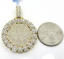 14k yellow gold fully iced medium medallion pendant 4.48ct