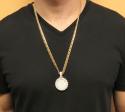 14k yellow gold fully iced medium medallion pendant 4.48ct
