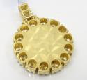 14k yellow gold fully iced small medallion pendant 3.05ct
