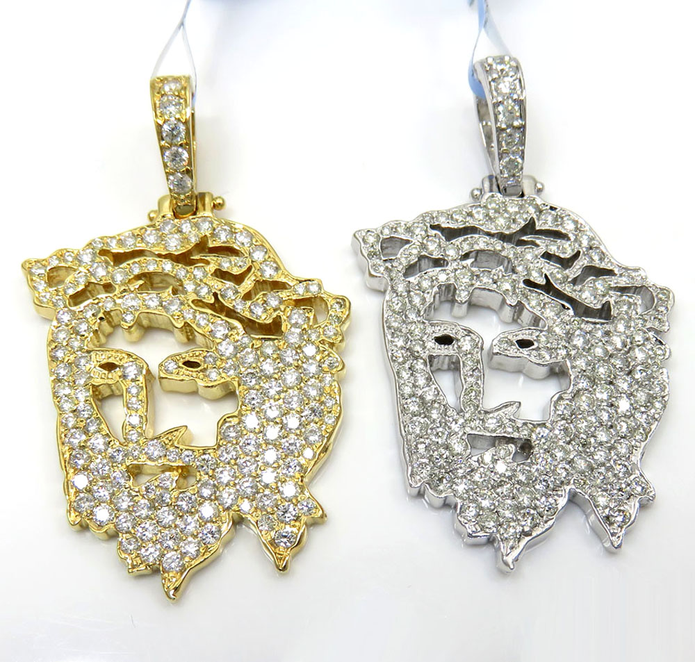 14k yellow or white gold stencil jesus piece 1.51ct - Image 2