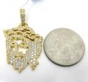 14k yellow or white gold stencil jesus piece 1.51ct
