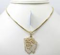 14k yellow or white gold stencil jesus piece 1.51ct