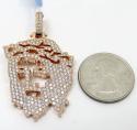 14k rose gold diamond stencil large jesus piece 3.41ct