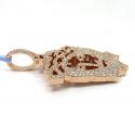 14k rose gold diamond stencil large jesus piece 3.41ct