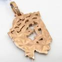 14k rose gold diamond stencil large jesus piece 3.41ct