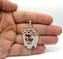 14k rose gold diamond stencil large jesus piece 3.41ct