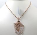 14k rose gold diamond stencil large jesus piece 3.41ct