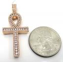 14k yellow white or rose gold channel diamond medium ankh cross 1.04ct