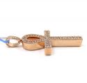14k yellow white or rose gold channel diamond medium ankh cross 1.04ct