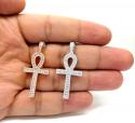 14k yellow white or rose gold channel diamond medium ankh cross 1.04ct