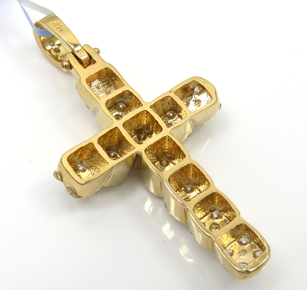 14k yellow or white gold diamond arched cluster cross 2.40ct - Image 5