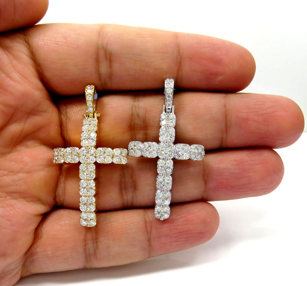 14k yellow or white gold diamond arched cluster cross 2.40ct - Image 6