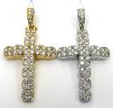 14k yellow or white gold diamond arched cluster cross 2.40ct