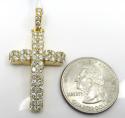 14k yellow or white gold diamond arched cluster cross 2.40ct