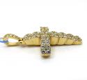 14k yellow or white gold diamond arched cluster cross 2.40ct