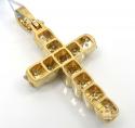 14k yellow or white gold diamond arched cluster cross 2.40ct