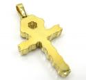 14k yellow gold fancy 18 diamond medium ankh cross 4.60ct