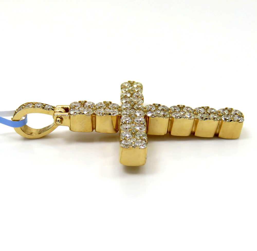 14k yellow or white gold 9 diamond cluster cross 2.90ct - Image 4